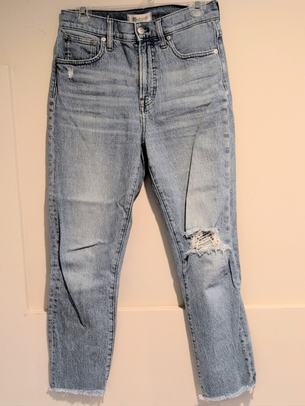 Madewell Light Blue Distressed Ankle Jeans